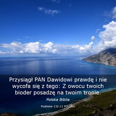 Picture 03 - Psalmów 132:11 POLUBG - Przysiągł PAN Dawidowi prawdę i nie wycofa - Bible Verse Picture