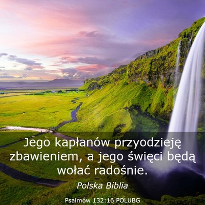 Picture 03 - Psalmów 132:16 POLUBG - Jego kapłanów przyodzieję zbawieniem, a jego - Bible Verse Picture