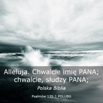 Picture 03 - Psalmów 135:1 POLUBG - Alleluja. Chwalcie imię PANA; chwalcie, słudzy - Bible Verse Picture