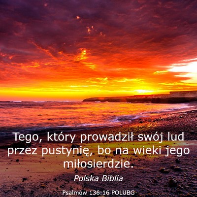Picture 03 - Psalmów 136:16 POLUBG - Tego, który prowadził swój lud przez - Bible Verse Picture