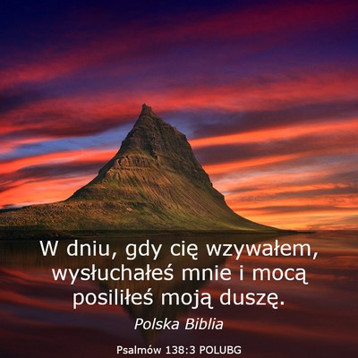 Picture 03 - Psalmów 138:3 POLUBG - W dniu, gdy cię wzywałem, wysłuchałeś mnie i - Bible Verse Picture