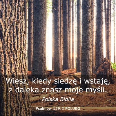 Picture 03 - Psalmów 139:2 POLUBG - Wiesz, kiedy siedzę i wstaję, z daleka znasz - Bible Verse Picture