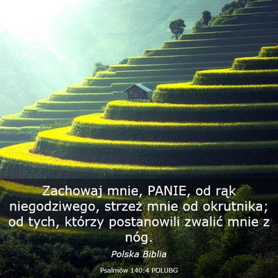 Picture 03 - Psalmów 140:4 POLUBG - Zachowaj mnie, PANIE, od rąk niegodziwego, - Bible Verse Picture