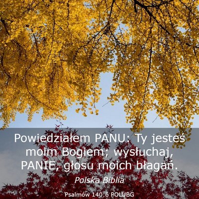 Picture 03 - Psalmów 140:6 POLUBG - Powiedziałem PANU: Ty jesteś moim Bogiem; - Bible Verse Picture