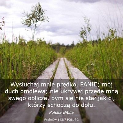 Picture 03 - Psalmów 143:7 POLUBG - Wysłuchaj mnie prędko, PANIE; mój duch - Bible Verse Picture