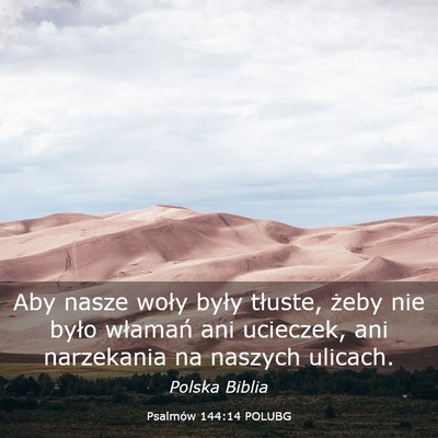 Picture 03 - Psalmów 144:14 POLUBG - Aby nasze woły były tłuste, żeby nie było - Bible Verse Picture