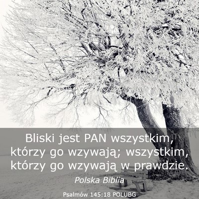 Picture 03 - Psalmów 145:18 POLUBG - Bliski jest PAN wszystkim, którzy go wzywają; - Bible Verse Picture
