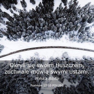 Picture 03 - Psalmów 17:10 POLUBG - Okryli się swoim tłuszczem, zuchwale mówią - Bible Verse Picture