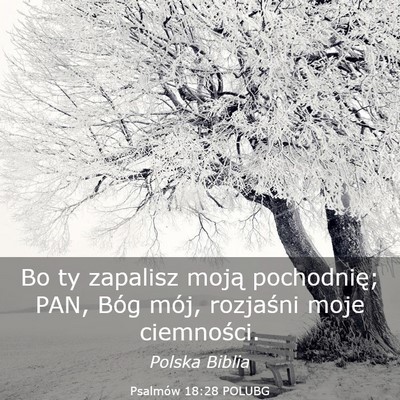 Picture 03 - Psalmów 18:28 POLUBG - Bo ty zapalisz moją pochodnię; PAN, Bóg mój, - Bible Verse Picture