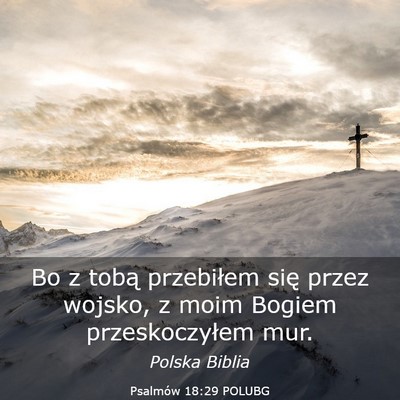 Picture 03 - Psalmów 18:29 POLUBG - Bo z tobą przebiłem się przez wojsko, z moim - Bible Verse Picture