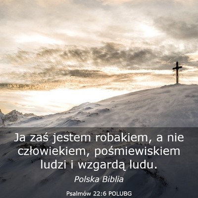Picture 03 - Psalmów 22:6 POLUBG - Ja zaś jestem robakiem, a nie człowiekiem, - Bible Verse Picture