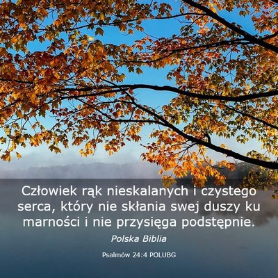 Picture 03 - Psalmów 24:4 POLUBG - Człowiek rąk nieskalanych i czystego serca, - Bible Verse Picture