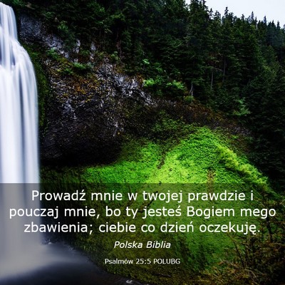 Picture 03 - Psalmów 25:5 POLUBG - Prowadź mnie w twojej prawdzie i pouczaj mnie, - Bible Verse Picture