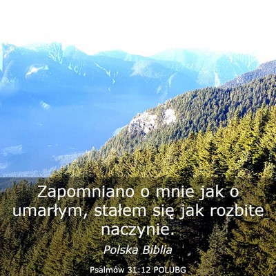 Picture 03 - Psalmów 31:12 POLUBG - Zapomniano o mnie jak o umarłym, stałem się - Bible Verse Picture