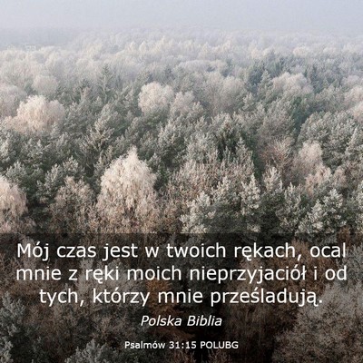 Picture 03 - Psalmów 31:15 POLUBG - Mój czas jest w twoich rękach, ocal mnie z - Bible Verse Picture