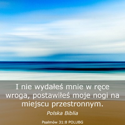 Picture 03 - Psalmów 31:8 POLUBG - I nie wydałeś mnie w ręce wroga, postawiłeś - Bible Verse Picture