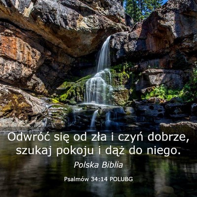 Picture 03 - Psalmów 34:14 POLUBG - Odwróć się od zła i czyń dobrze, szukaj - Bible Verse Picture
