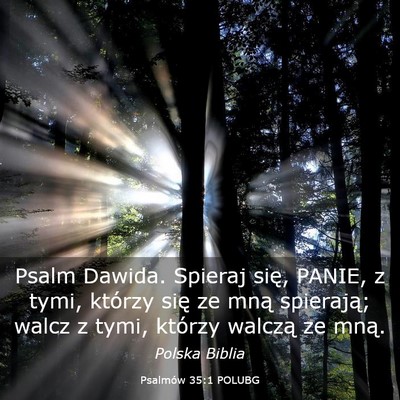 Picture 03 - Psalmów 35:1 POLUBG - Psalm Dawida. Spieraj się, PANIE, z tymi, - Bible Verse Picture