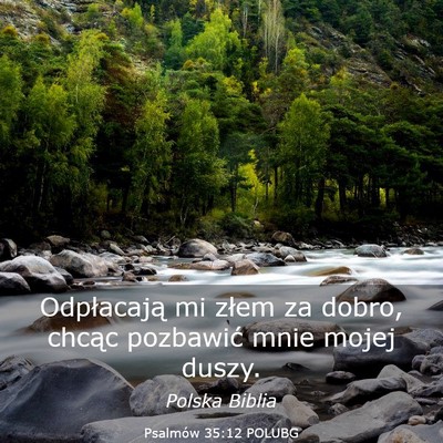 Picture 03 - Psalmów 35:12 POLUBG - Odpłacają mi złem za dobro, chcąc pozbawić - Bible Verse Picture
