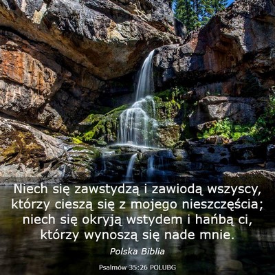 Picture 03 - Psalmów 35:26 POLUBG - Niech się zawstydzą i zawiodą wszyscy, którzy - Bible Verse Picture