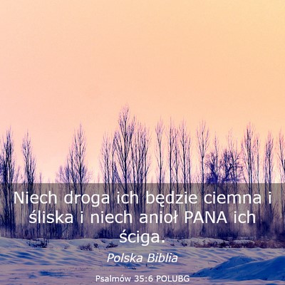 Picture 03 - Psalmów 35:6 POLUBG - Niech droga ich będzie ciemna i śliska i niech - Bible Verse Picture