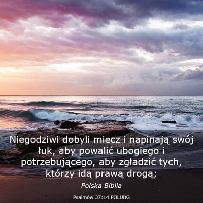 Picture 03 - Psalmów 37:14 POLUBG - Niegodziwi dobyli miecz i napinają swój łuk, - Bible Verse Picture