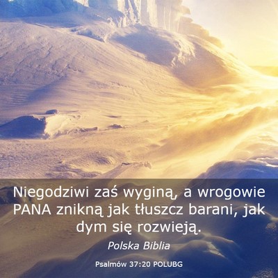 Picture 03 - Psalmów 37:20 POLUBG - Niegodziwi zaś wyginą, a wrogowie PANA znikną - Bible Verse Picture