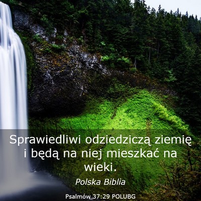 Picture 03 - Psalmów 37:29 POLUBG - Sprawiedliwi odziedziczą ziemię i będą na - Bible Verse Picture