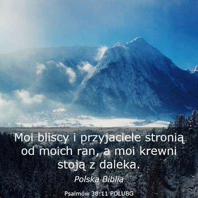 Picture 03 - Psalmów 38:11 POLUBG - Moi bliscy i przyjaciele stronią od moich ran, a - Bible Verse Picture