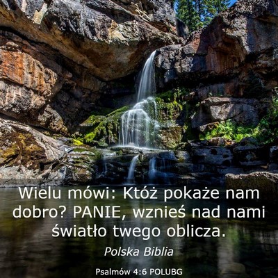 Picture 03 - Psalmów 4:6 POLUBG - Wielu mówi: Któż pokaże nam dobro? PANIE, - Bible Verse Picture
