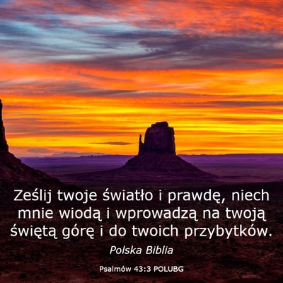 Picture 03 - Psalmów 43:3 POLUBG - Ześlij twoje światło i prawdę, niech mnie - Bible Verse Picture