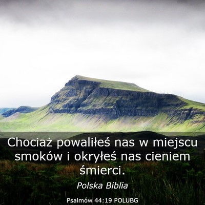 Picture 03 - Psalmów 44:19 POLUBG - Chociaż powaliłeś nas w miejscu smoków i - Bible Verse Picture