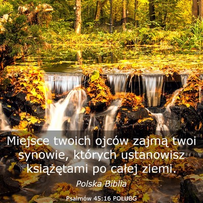 Picture 03 - Psalmów 45:16 POLUBG - Miejsce twoich ojców zajmą twoi synowie, - Bible Verse Picture