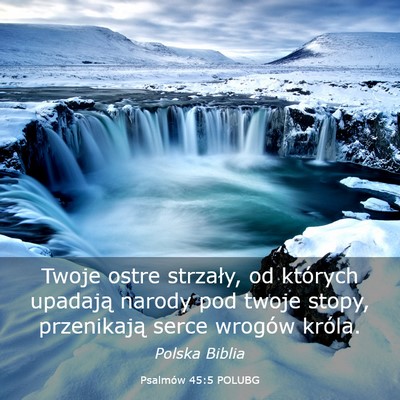 Picture 03 - Psalmów 45:5 POLUBG - Twoje ostre strzały, od których upadają narody - Bible Verse Picture