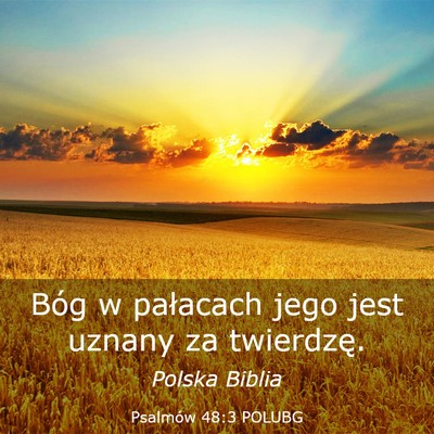 Picture 03 - Psalmów 48:3 POLUBG - Bóg w pałacach jego jest uznany za - Bible Verse Picture