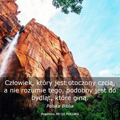 Picture 03 - Psalmów 49:20 POLUBG - Człowiek, który jest otoczony czcią, a nie - Bible Verse Picture
