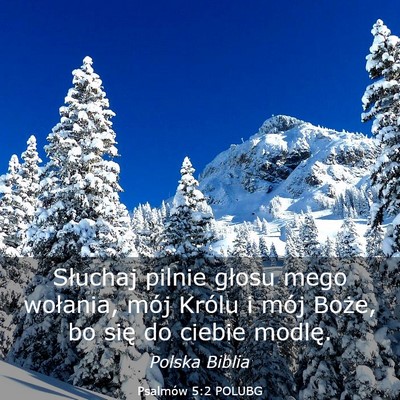 Picture 03 - Psalmów 5:2 POLUBG - Słuchaj pilnie głosu mego wołania, mój Królu - Bible Verse Picture