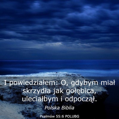 Picture 03 - Psalmów 55:6 POLUBG - I powiedziałem: O, gdybym miał skrzydła jak - Bible Verse Picture