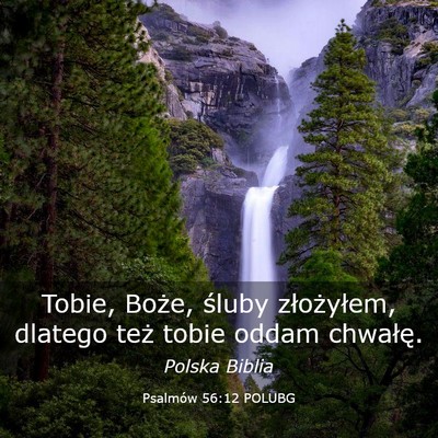Picture 03 - Psalmów 56:12 POLUBG - Tobie, Boże, śluby złożyłem, dlatego też - Bible Verse Picture