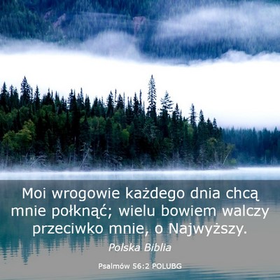 Picture 03 - Psalmów 56:2 POLUBG - Moi wrogowie każdego dnia chcą mnie połknąć; - Bible Verse Picture