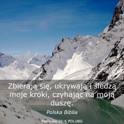 Picture 03 - Psalmów 56:6 POLUBG - Zbierają się, ukrywają i śledzą moje kroki, - Bible Verse Picture
