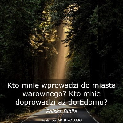 Picture 03 - Psalmów 60:9 POLUBG - Kto mnie wprowadzi do miasta warownego? Kto mnie - Bible Verse Picture