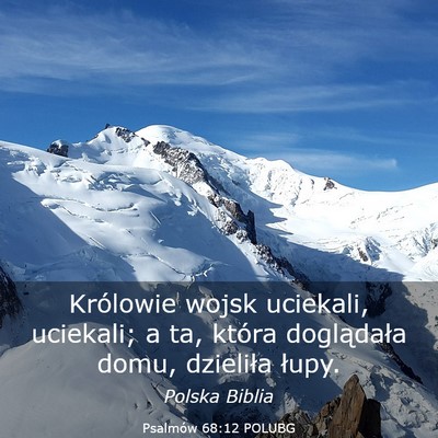 Picture 03 - Psalmów 68:12 POLUBG - Królowie wojsk uciekali, uciekali; a ta, która - Bible Verse Picture