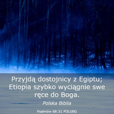 Picture 03 - Psalmów 68:31 POLUBG - Przyjdą dostojnicy z Egiptu; Etiopia szybko - Bible Verse Picture