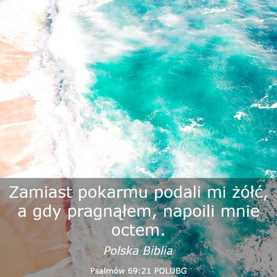 Picture 03 - Psalmów 69:21 POLUBG - Zamiast pokarmu podali mi żółć, a gdy - Bible Verse Picture