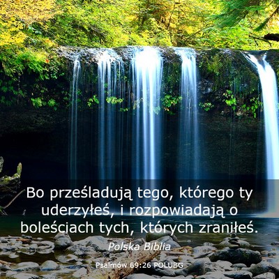Picture 03 - Psalmów 69:26 POLUBG - Bo prześladują tego, którego ty uderzyłeś, i - Bible Verse Picture
