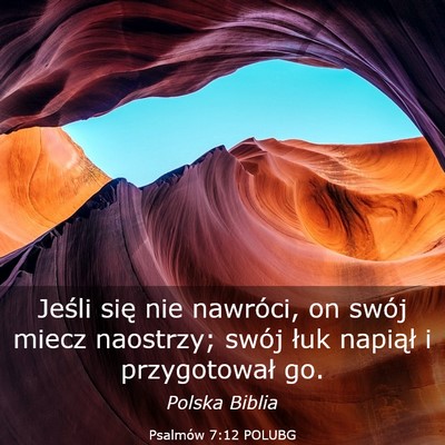 Picture 03 - Psalmów 7:12 POLUBG - Jeśli się nie nawróci, on swój miecz - Bible Verse Picture