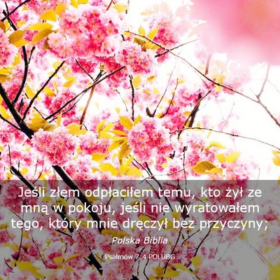 Picture 03 - Psalmów 7:4 POLUBG - Jeśli złem odpłaciłem temu, kto żył ze mną - Bible Verse Picture