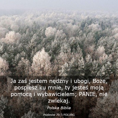 Picture 03 - Psalmów 70:5 POLUBG - Ja zaś jestem nędzny i ubogi, Boże, pospiesz - Bible Verse Picture