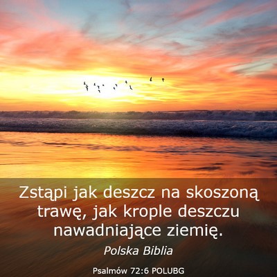 Picture 03 - Psalmów 72:6 POLUBG - Zstąpi jak deszcz na skoszoną trawę, jak - Bible Verse Picture